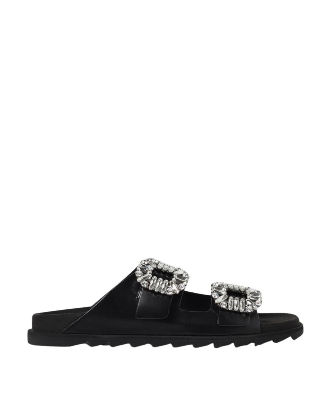ROGER VIVIER Черные кожаные сандалии, фото 1