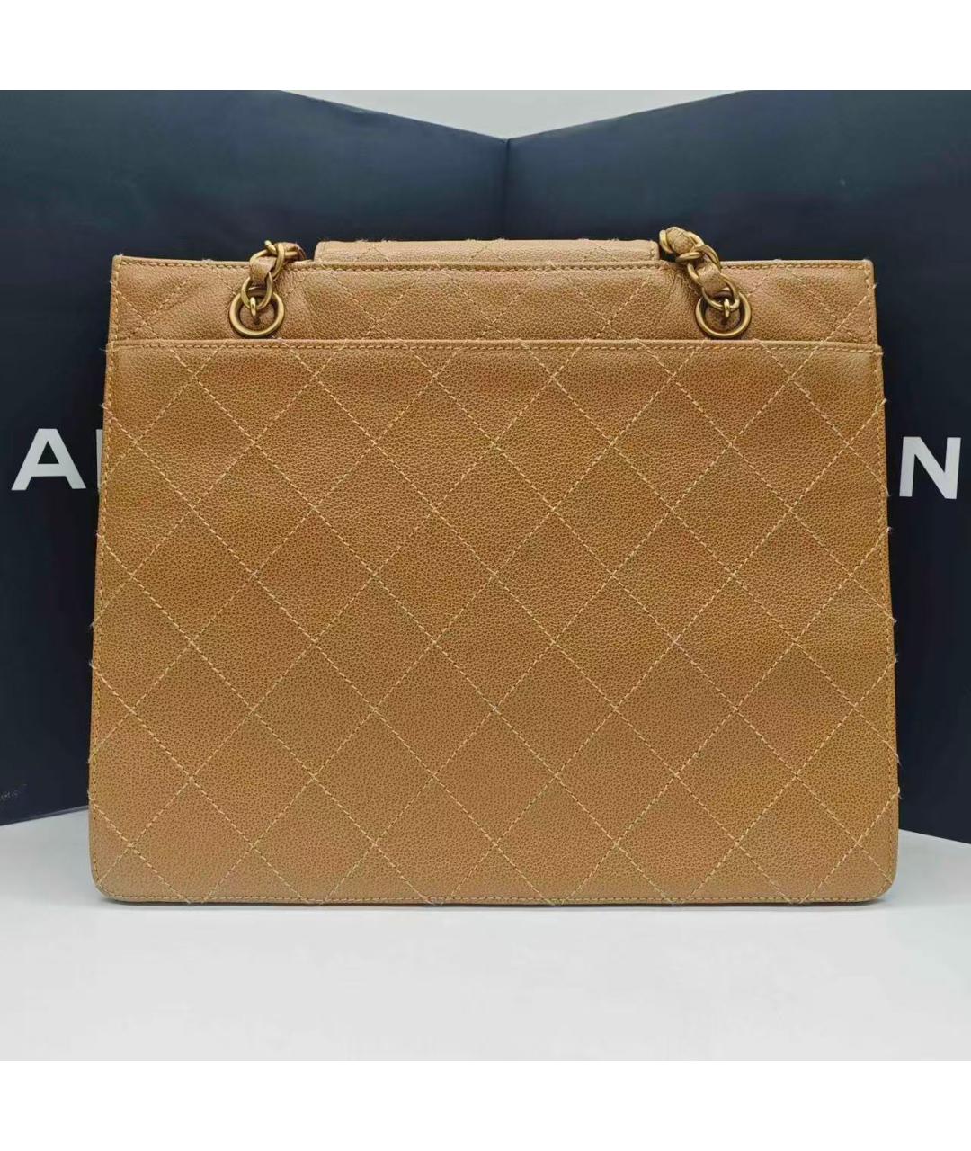 CHANEL Коричневая кожаная сумка через плечо, фото 3