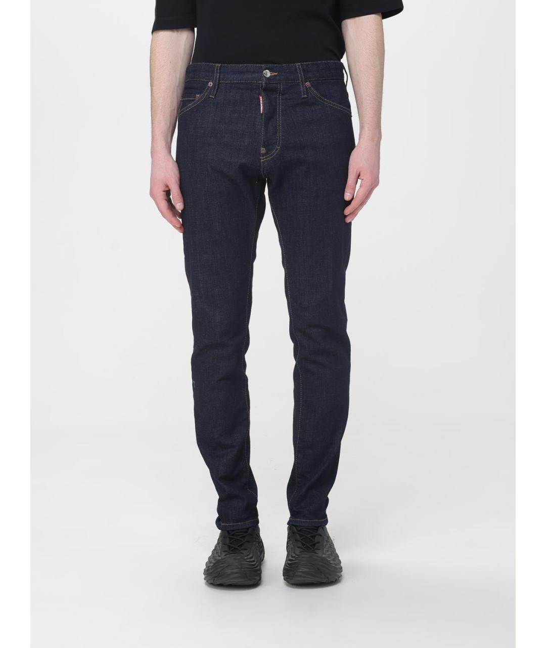 DSQUARED2 Синие хлопко-эластановые джинсы скинни, фото 4