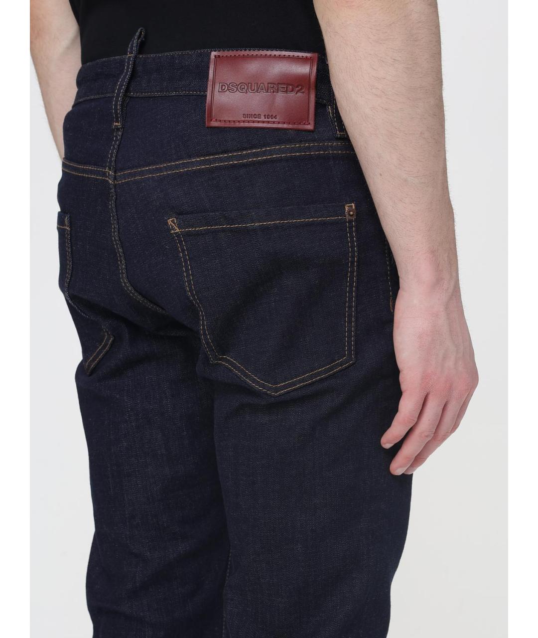 DSQUARED2 Синие хлопко-эластановые джинсы скинни, фото 3