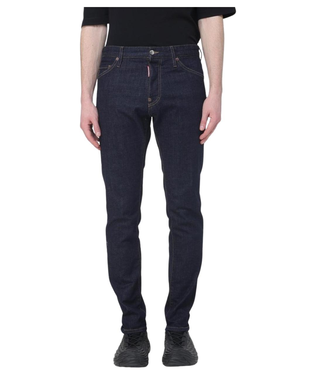 DSQUARED2 Синие хлопко-эластановые джинсы скинни, фото 1