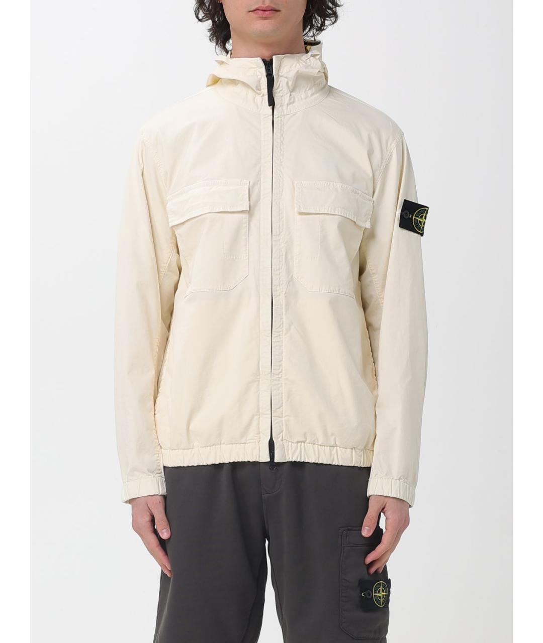 STONE ISLAND Бежевая хлопковая куртка, фото 6