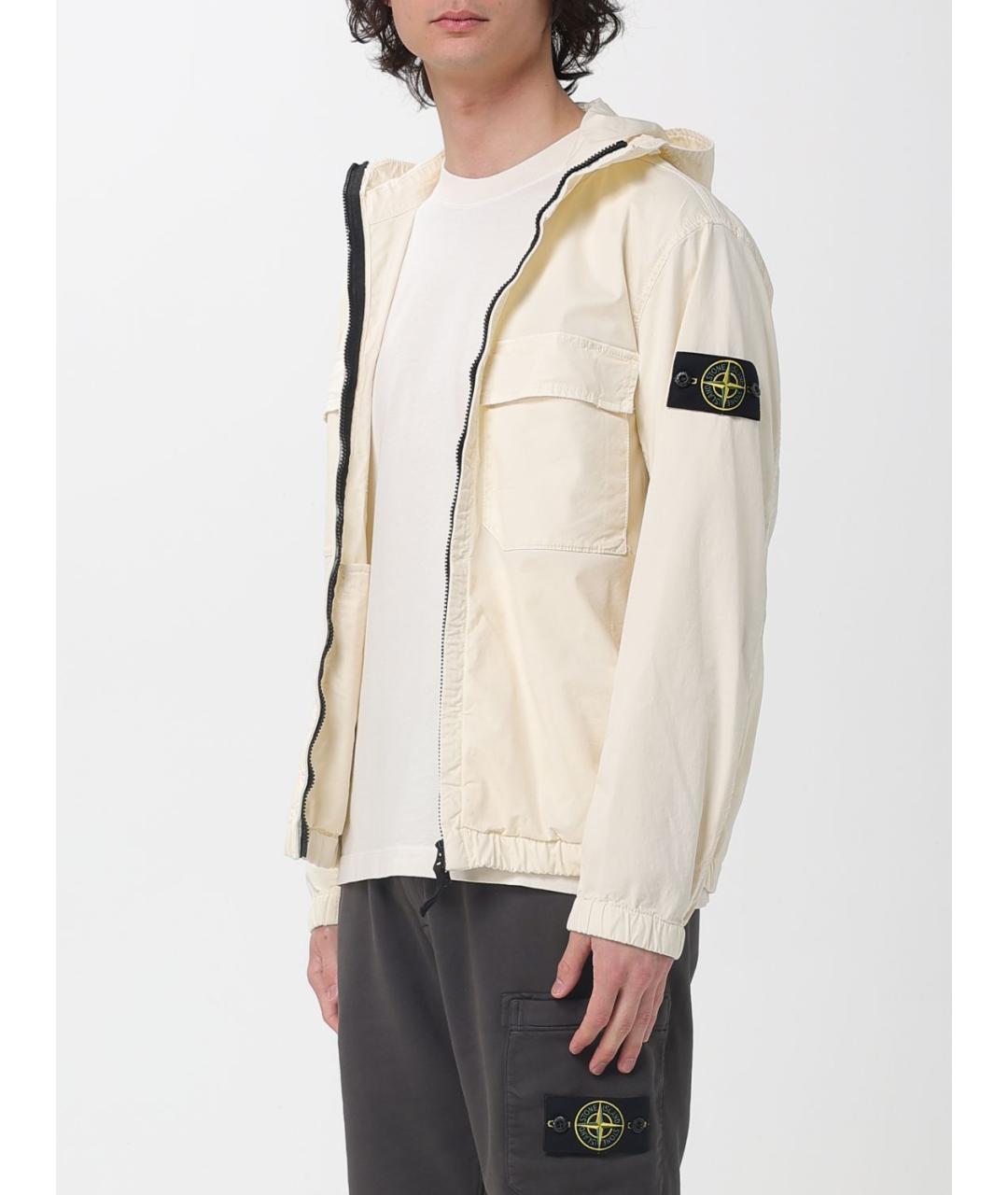 STONE ISLAND Бежевая хлопковая куртка, фото 4