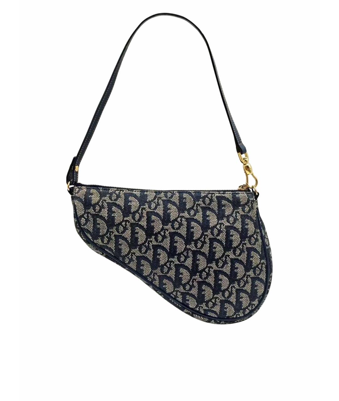 CHRISTIAN DIOR Синяя жаккардовая сумка через плечо, фото 1