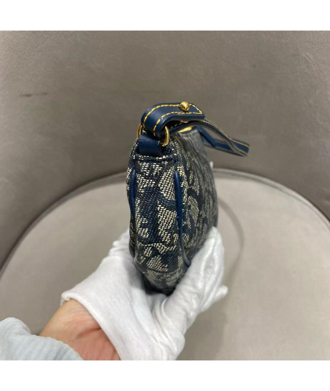 CHRISTIAN DIOR Синяя жаккардовая сумка через плечо, фото 6