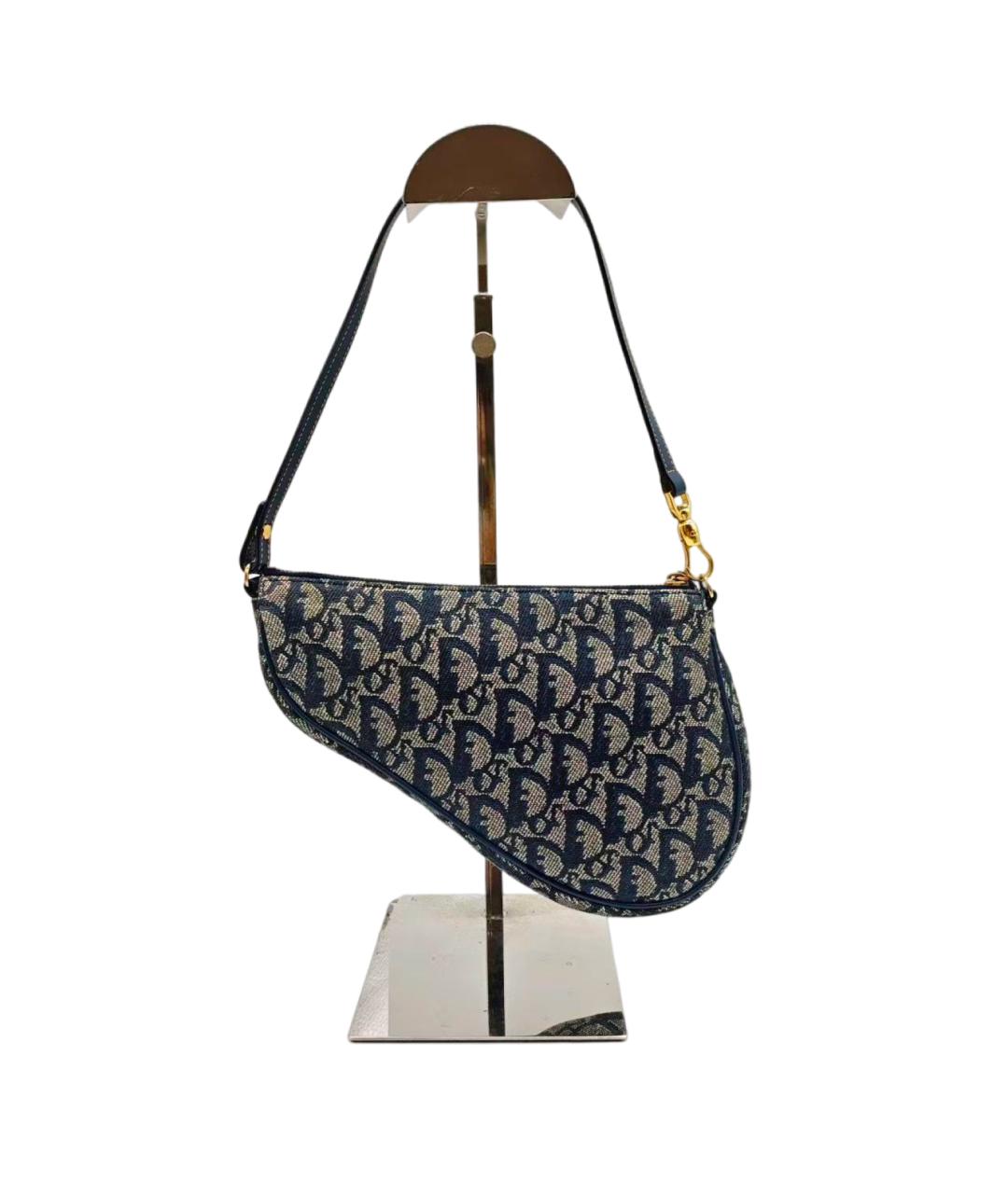 CHRISTIAN DIOR Синяя жаккардовая сумка через плечо, фото 7