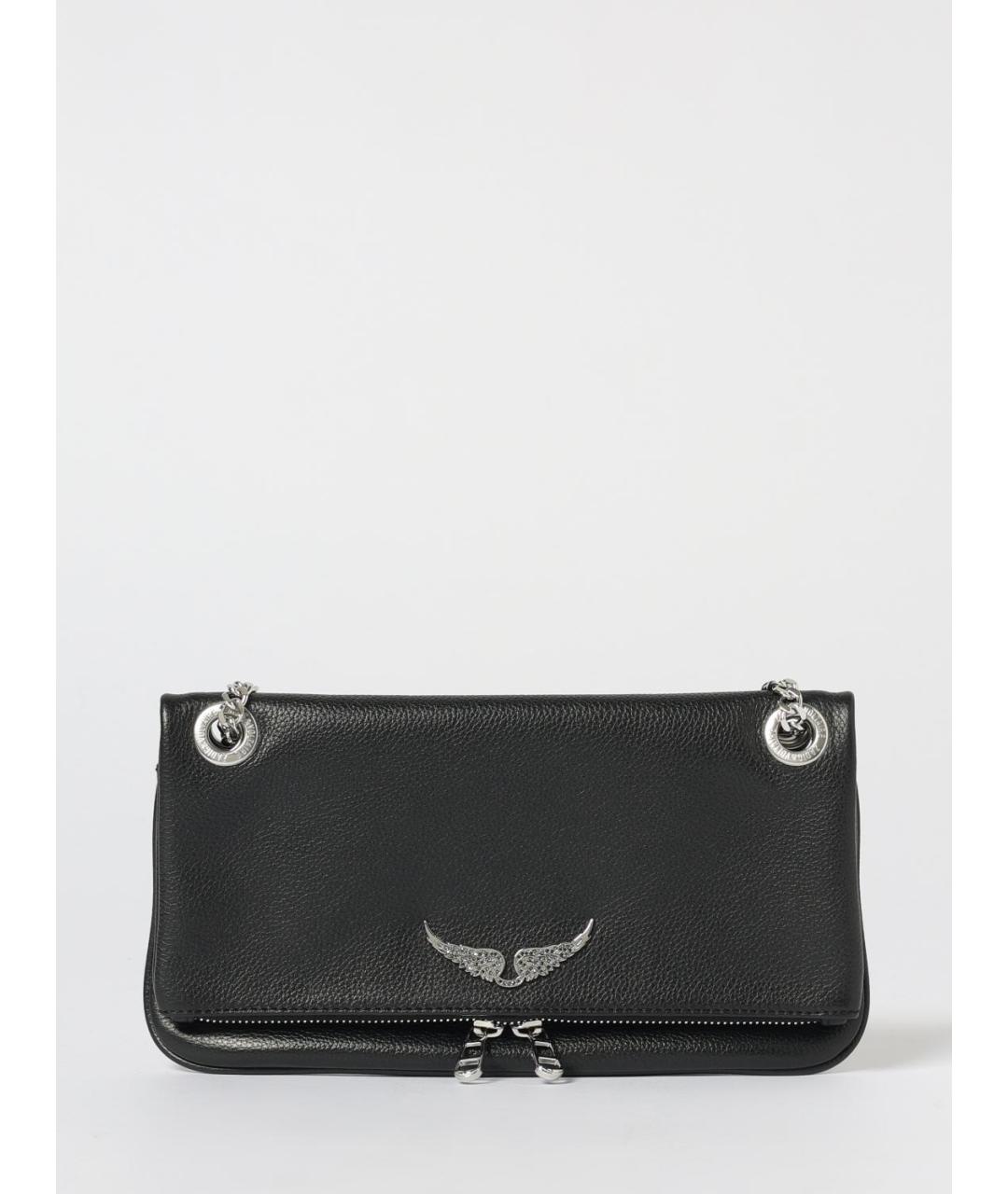 ZADIG & VOLTAIRE Черная кожаная сумка через плечо, фото 4