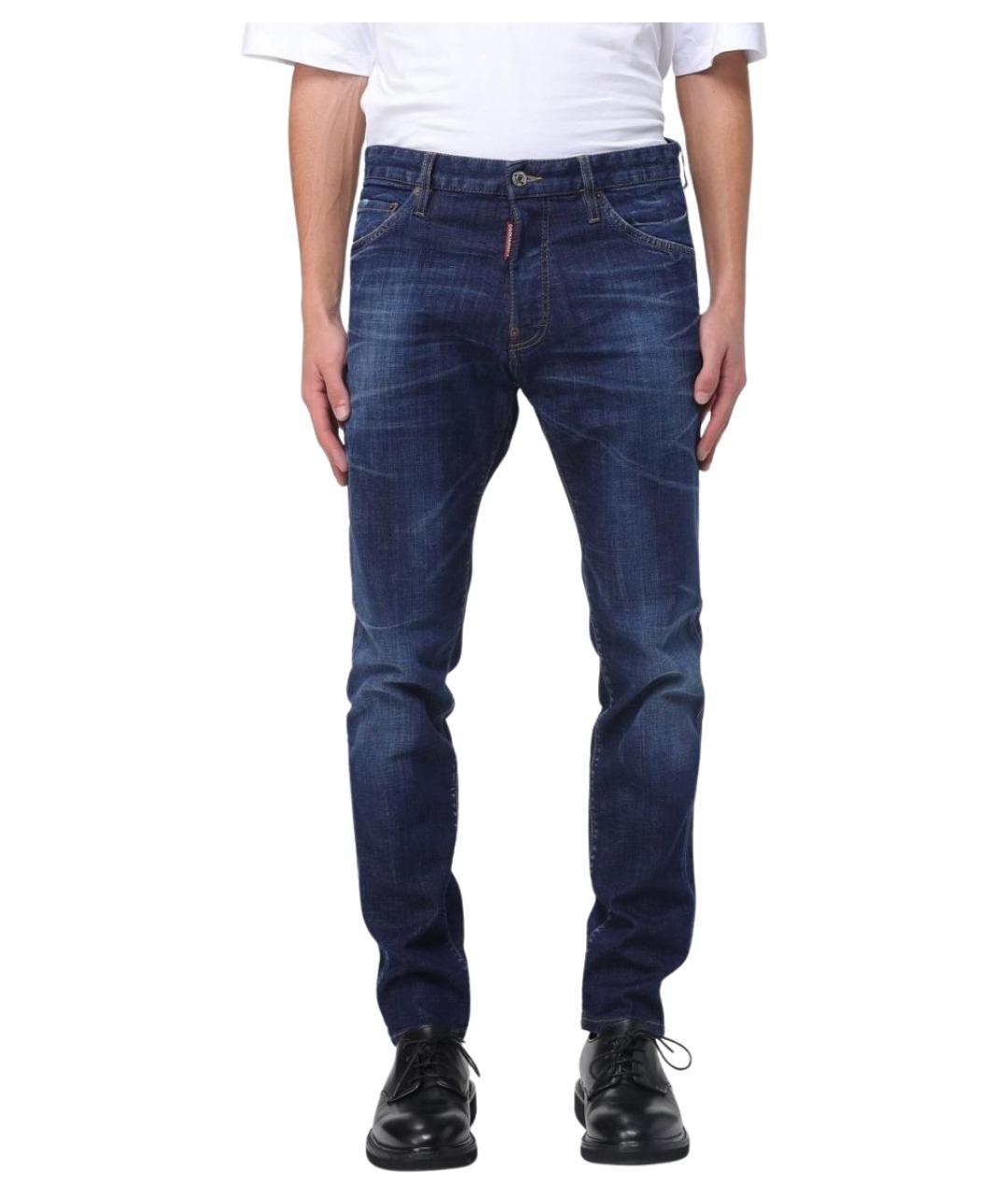 DSQUARED2 Синие хлопко-эластановые джинсы скинни, фото 1