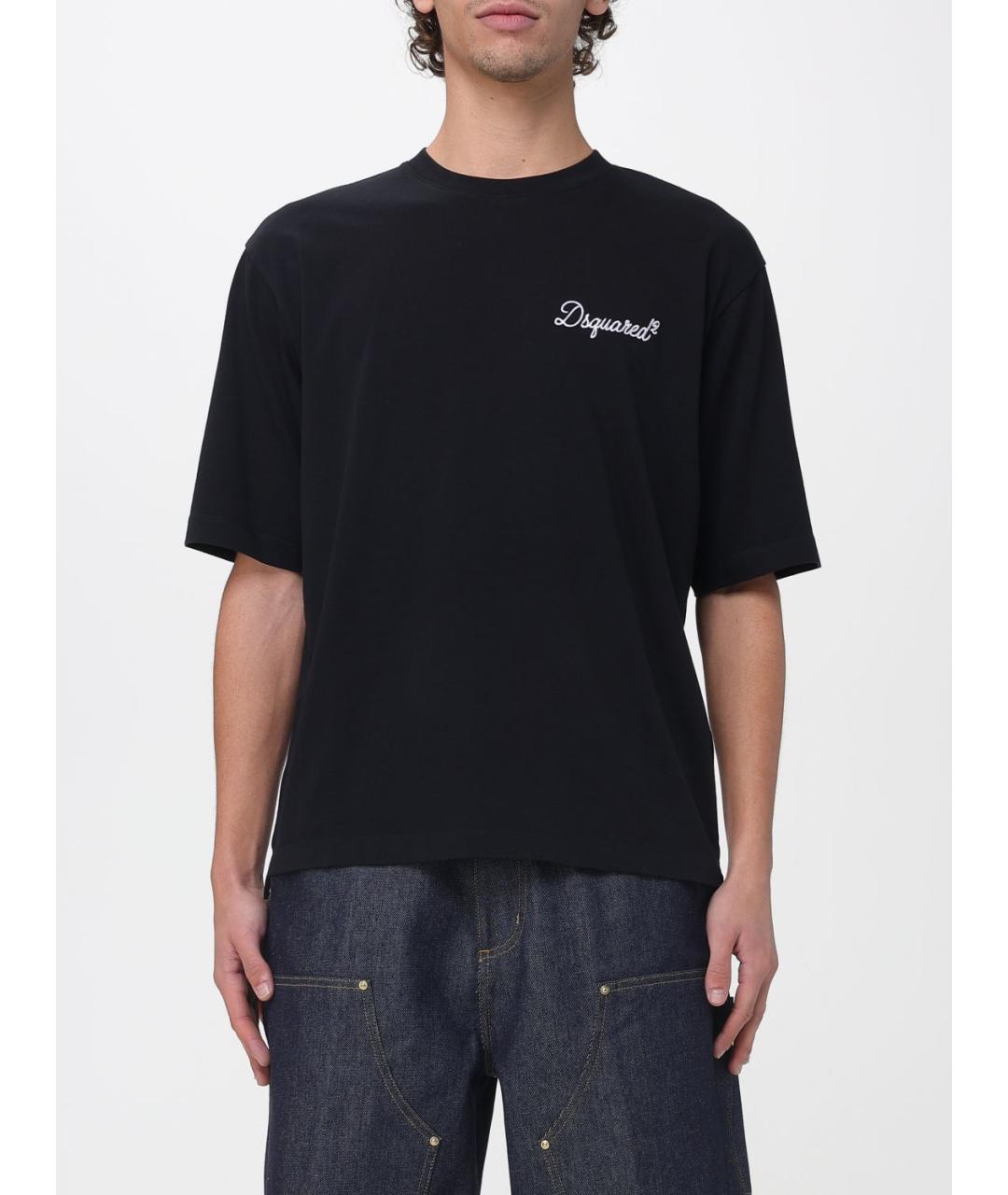 DSQUARED2 Черная хлопковая футболка, фото 4