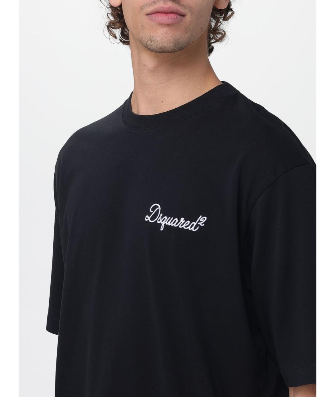 DSQUARED2 Черная хлопковая футболка, фото 3