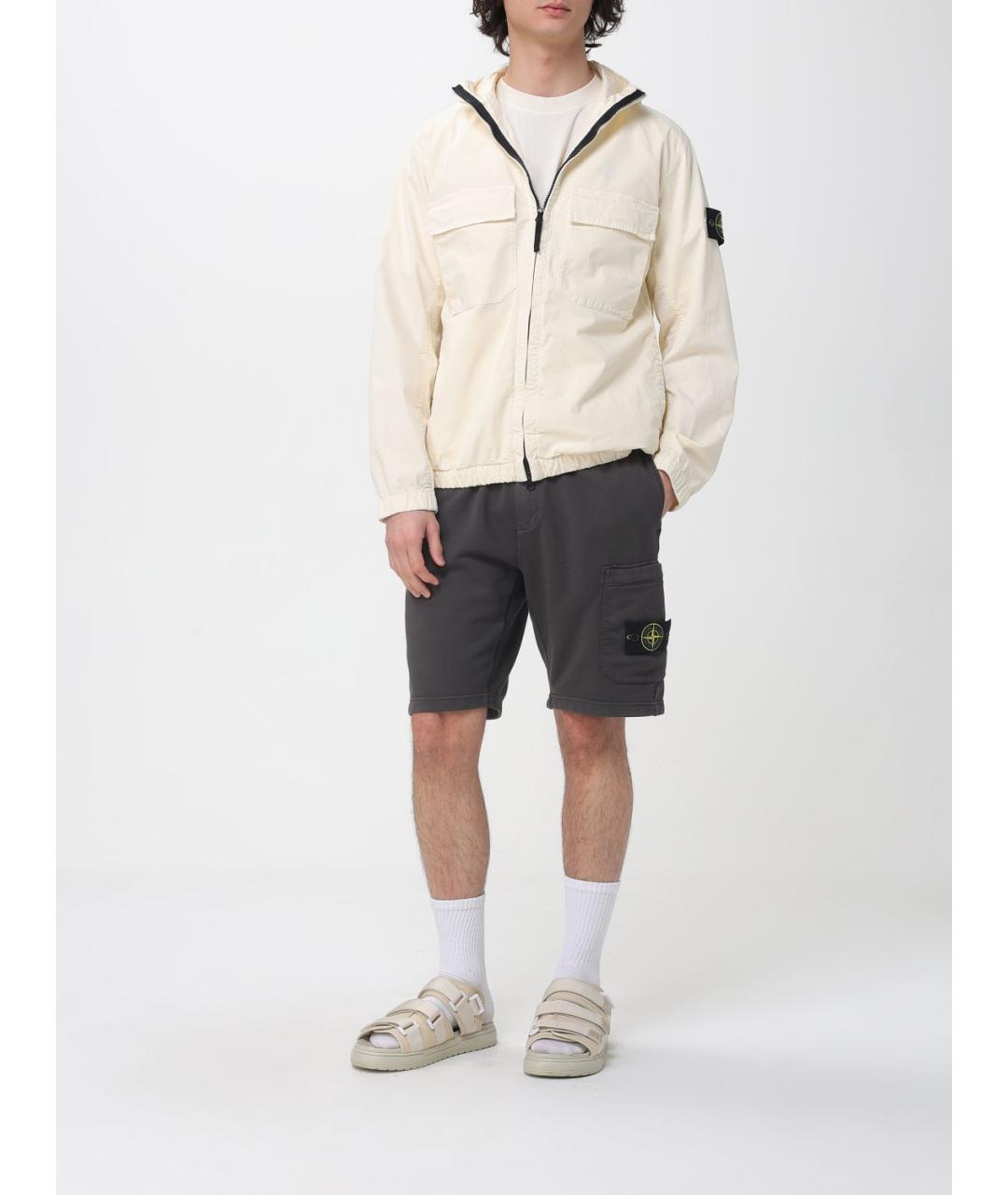 STONE ISLAND Серые хлопковые шорты, фото 2