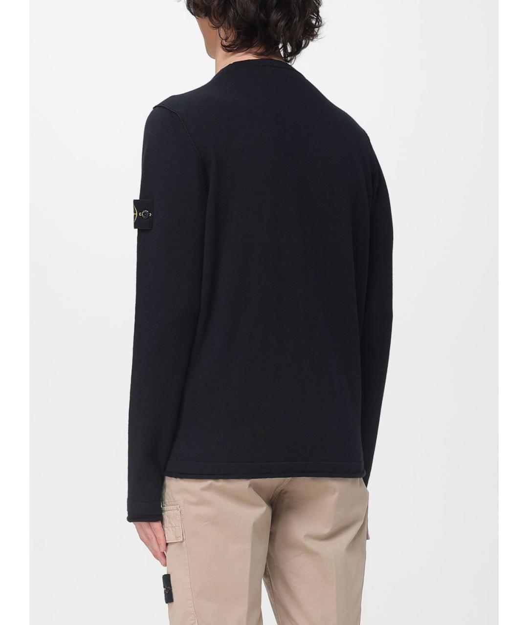 STONE ISLAND Черный хлопковый джемпер / свитер, фото 3