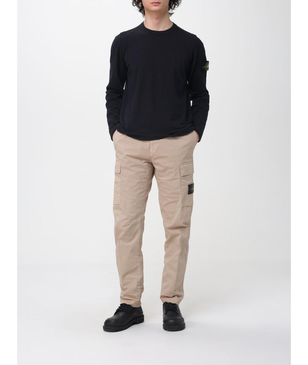 STONE ISLAND Черный хлопковый джемпер / свитер, фото 2