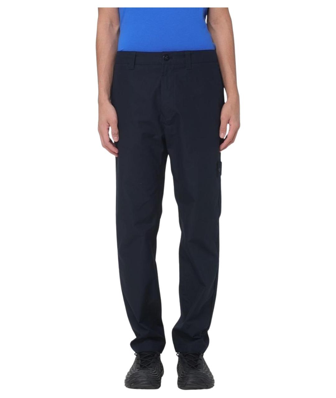 STONE ISLAND Синие хлопковые повседневные брюки, фото 1