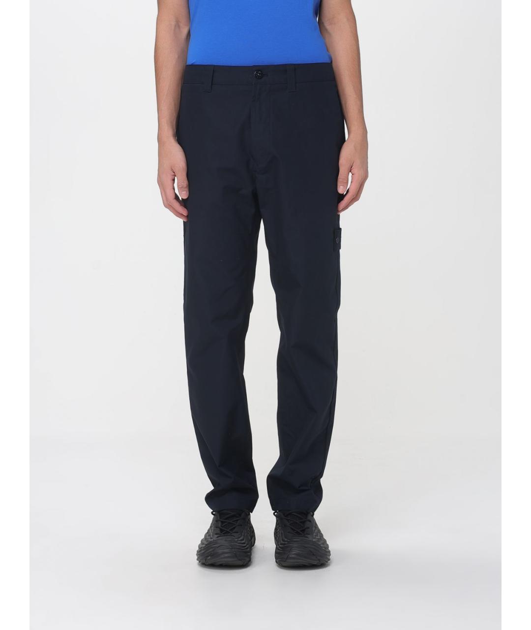 STONE ISLAND Синие хлопковые повседневные брюки, фото 5