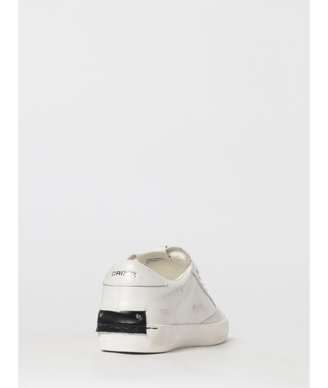 CRIME LONDON Белые кожаные низкие кроссовки / кеды, фото 3
