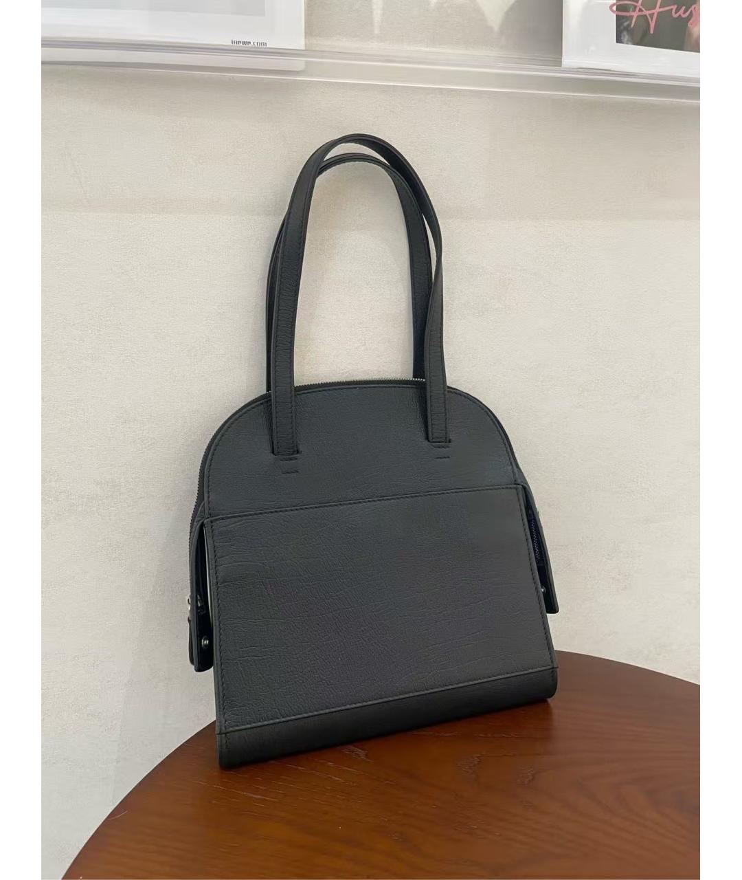 BALENCIAGA Черная кожаная сумка с короткими ручками, фото 2