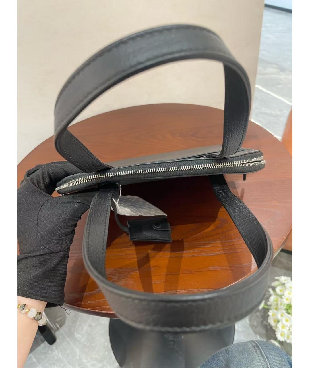 BALENCIAGA Черная кожаная сумка с короткими ручками, фото 6