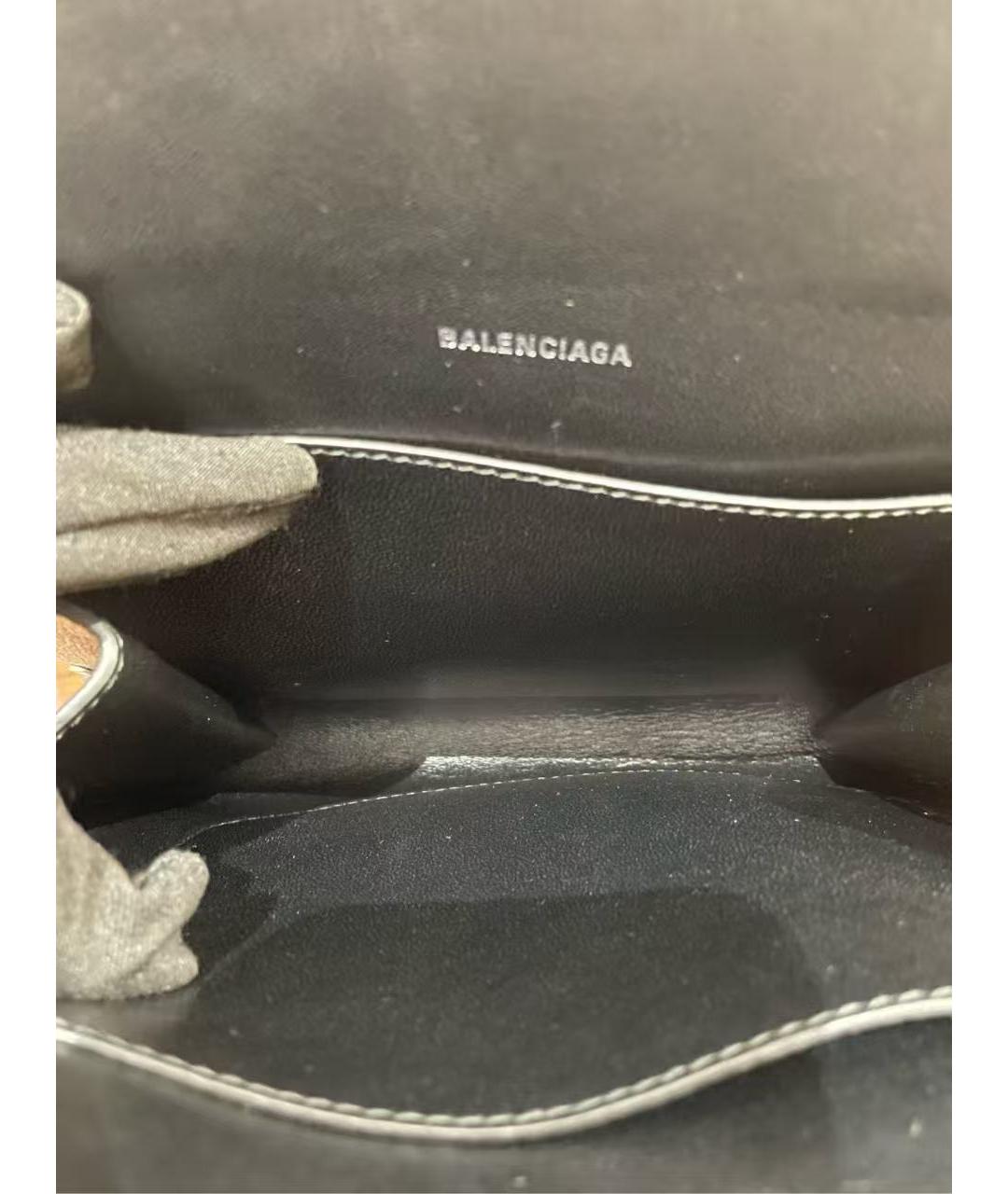 BALENCIAGA Черная кожаная сумка с короткими ручками, фото 4