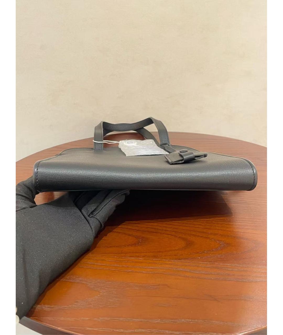 BALENCIAGA Черная кожаная сумка с короткими ручками, фото 5
