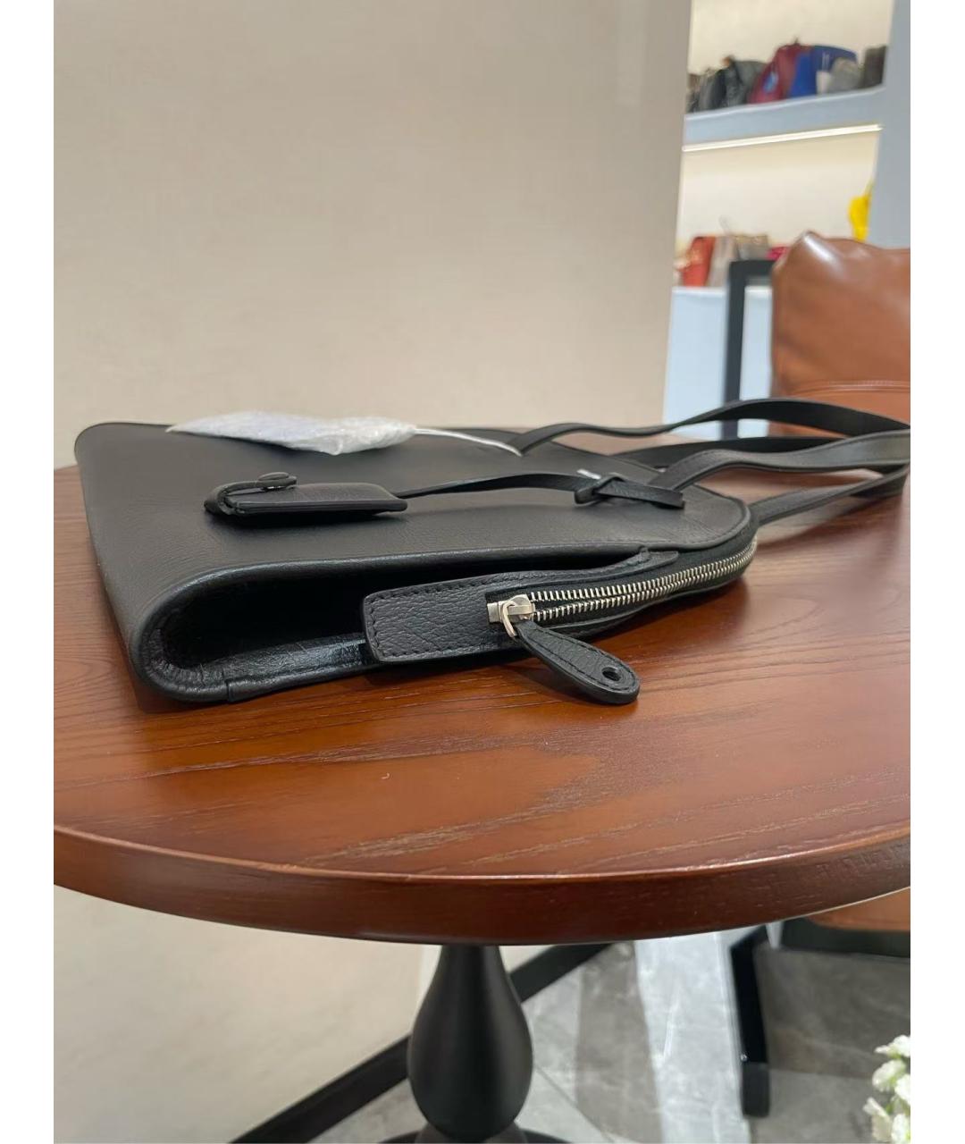 BALENCIAGA Черная кожаная сумка с короткими ручками, фото 3