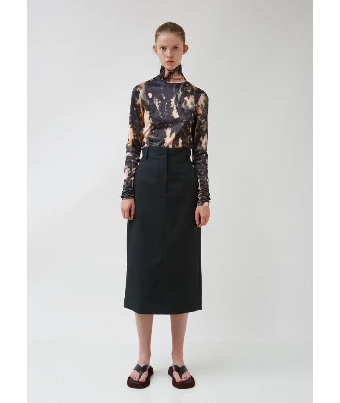 ACNE STUDIOS Зеленая шерстяная юбка миди, фото 7