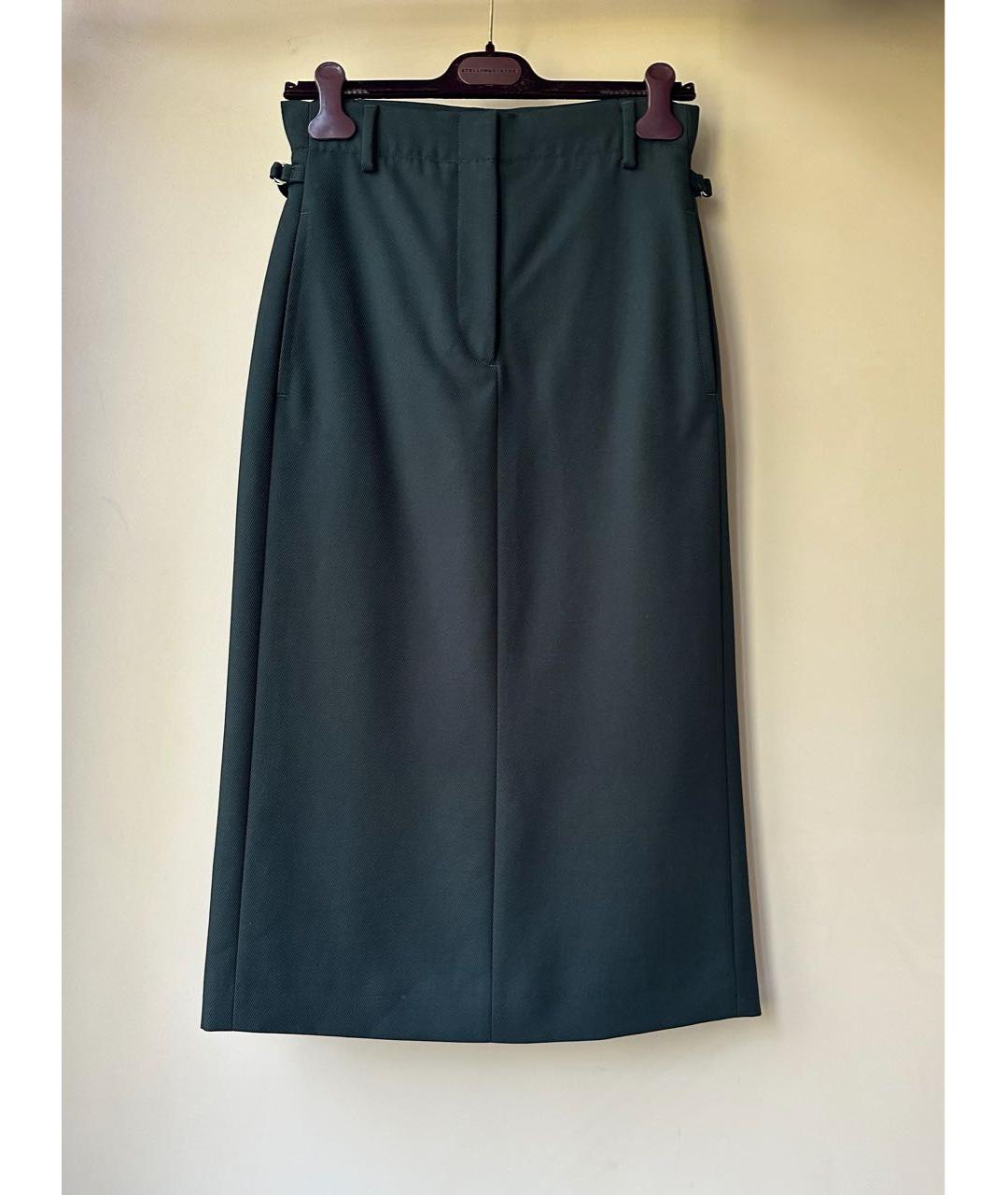 ACNE STUDIOS Зеленая шерстяная юбка миди, фото 2