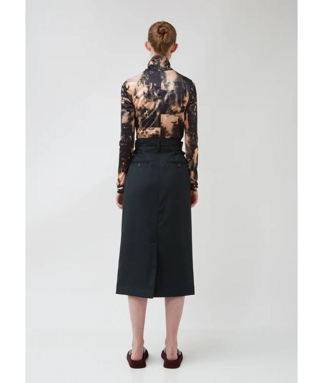 ACNE STUDIOS Зеленая шерстяная юбка миди, фото 8