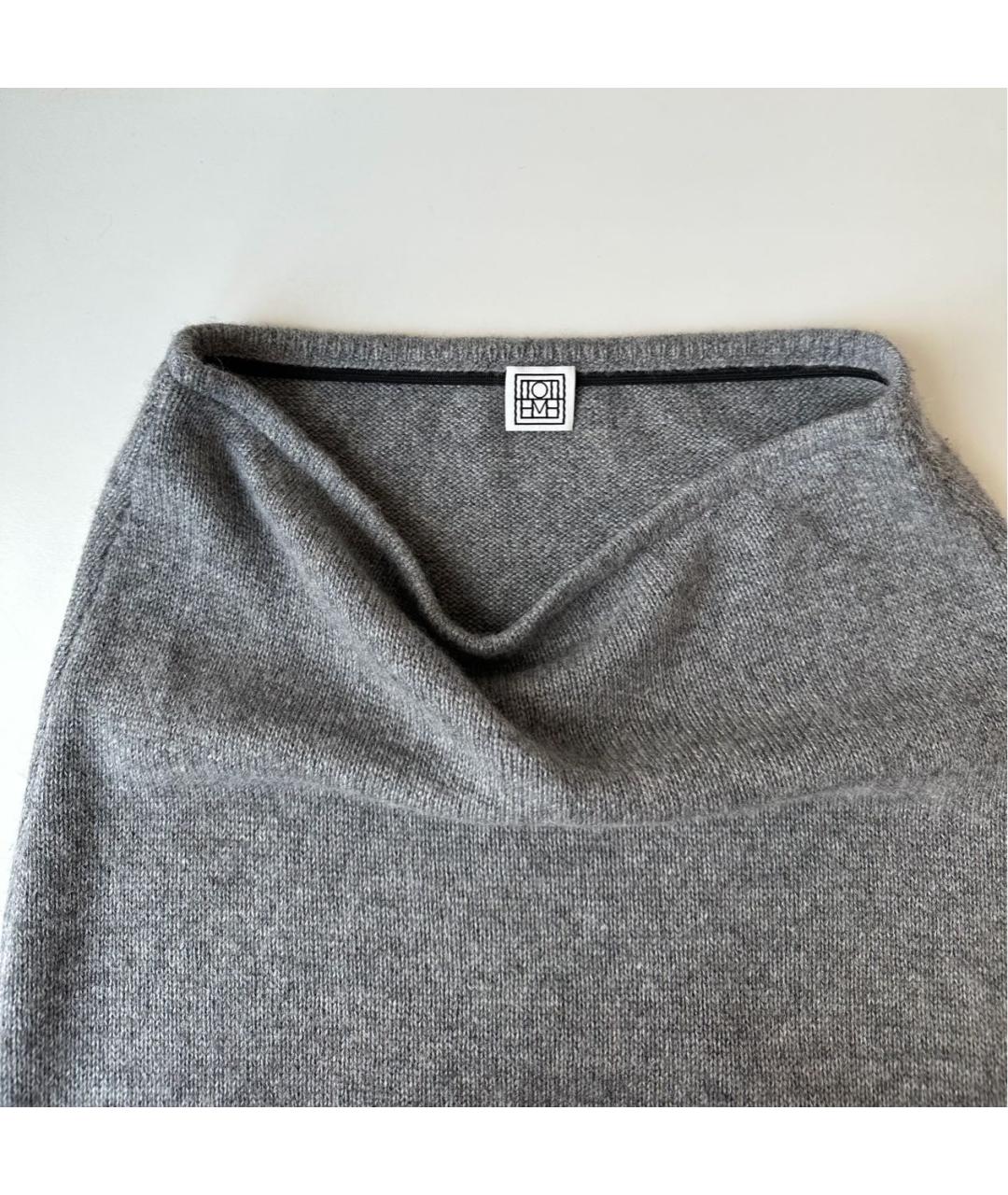 TOTEME Серая кашемировая юбка миди, фото 3