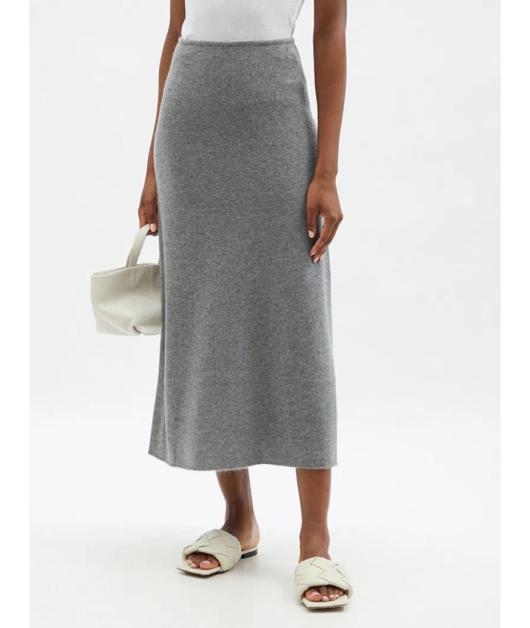 TOTEME Серая кашемировая юбка миди, фото 6