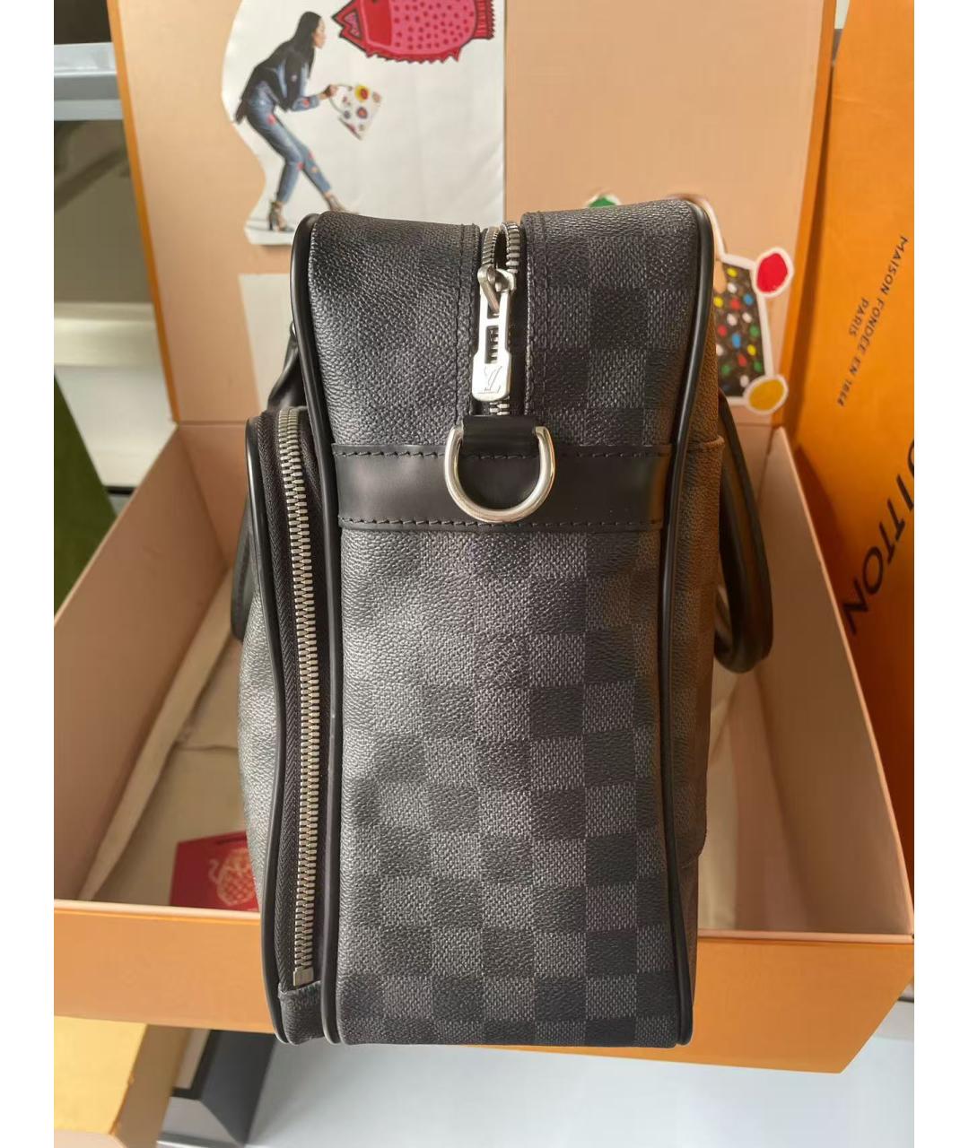 LOUIS VUITTON Черная сумка с короткими ручками, фото 2