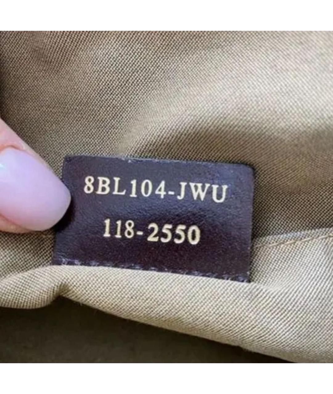 FENDI Коричневая тканевая сумка с короткими ручками, фото 6