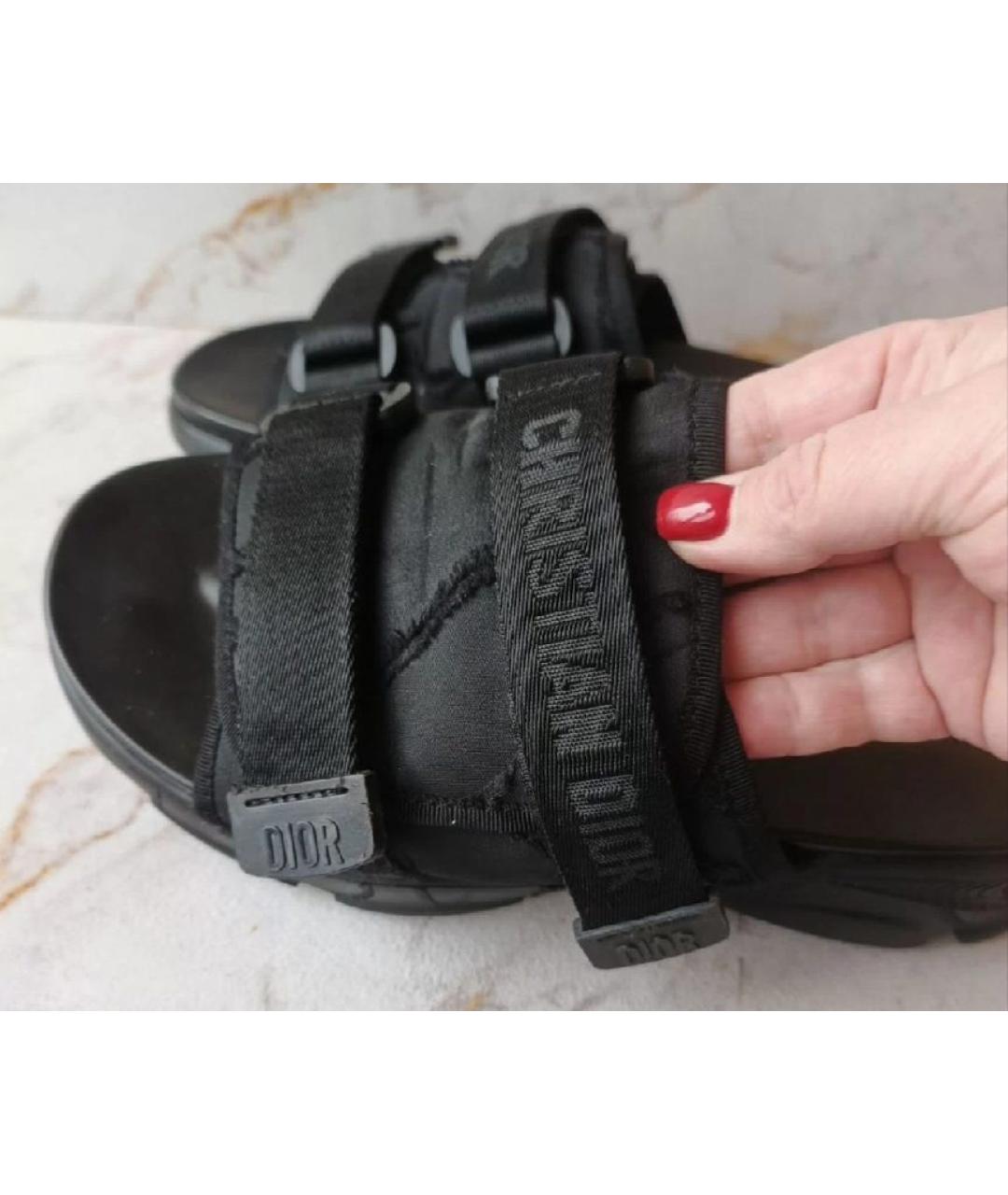 CHRISTIAN DIOR Черные шлепанцы, фото 4
