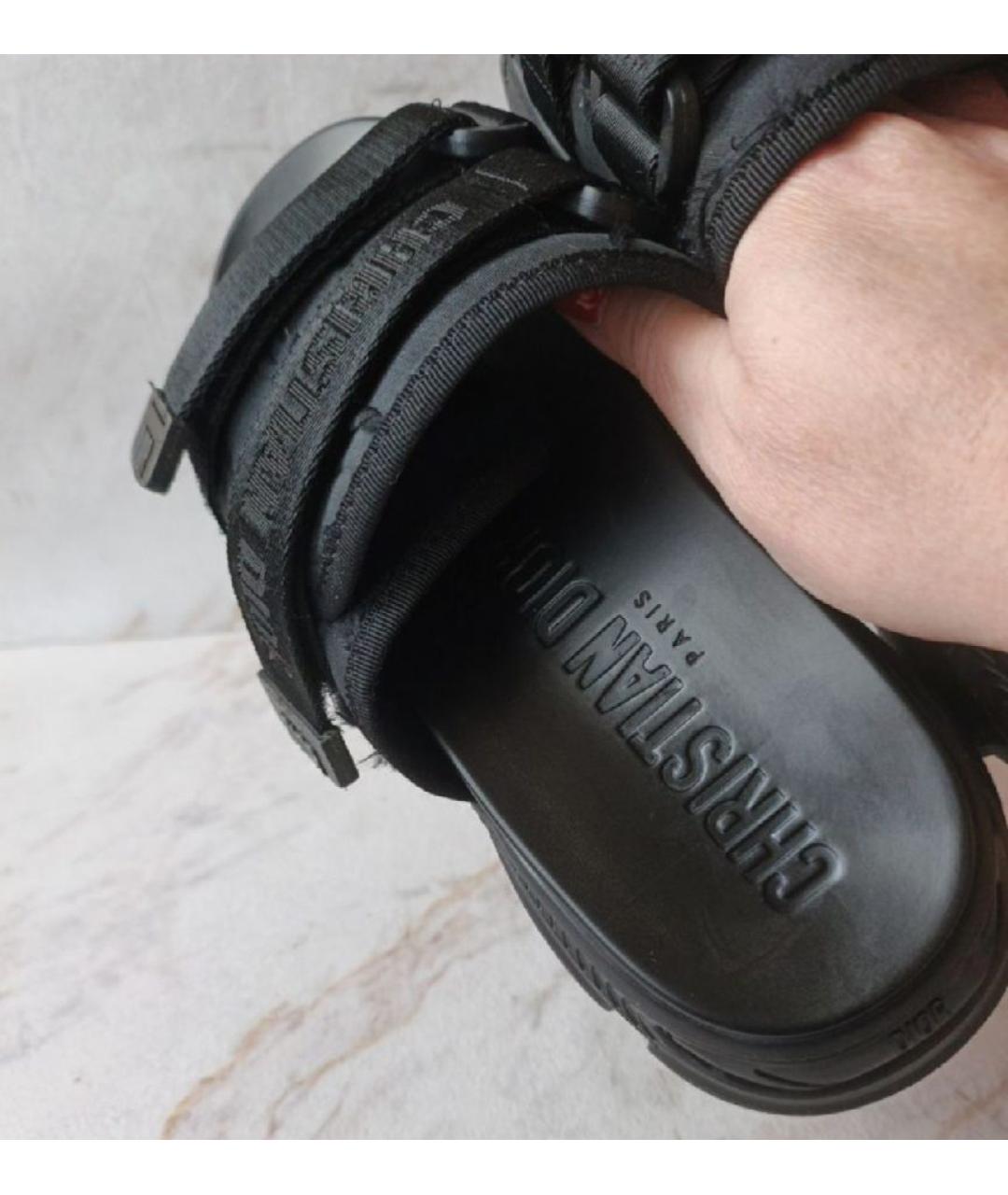 CHRISTIAN DIOR Черные шлепанцы, фото 3