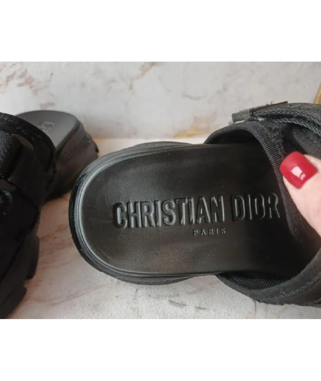 CHRISTIAN DIOR Черные шлепанцы, фото 9