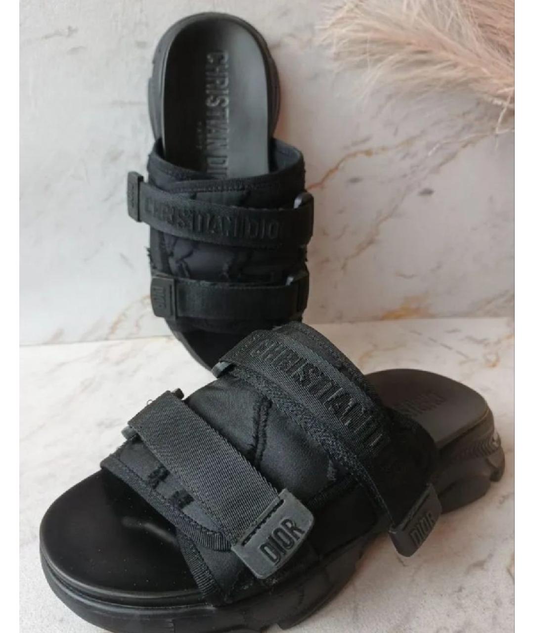 CHRISTIAN DIOR Черные шлепанцы, фото 2