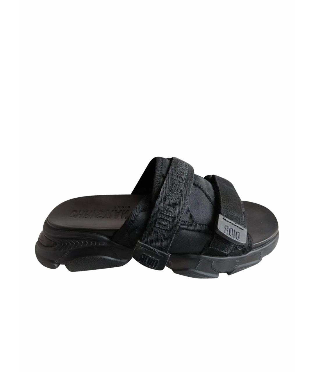 CHRISTIAN DIOR Черные шлепанцы, фото 1