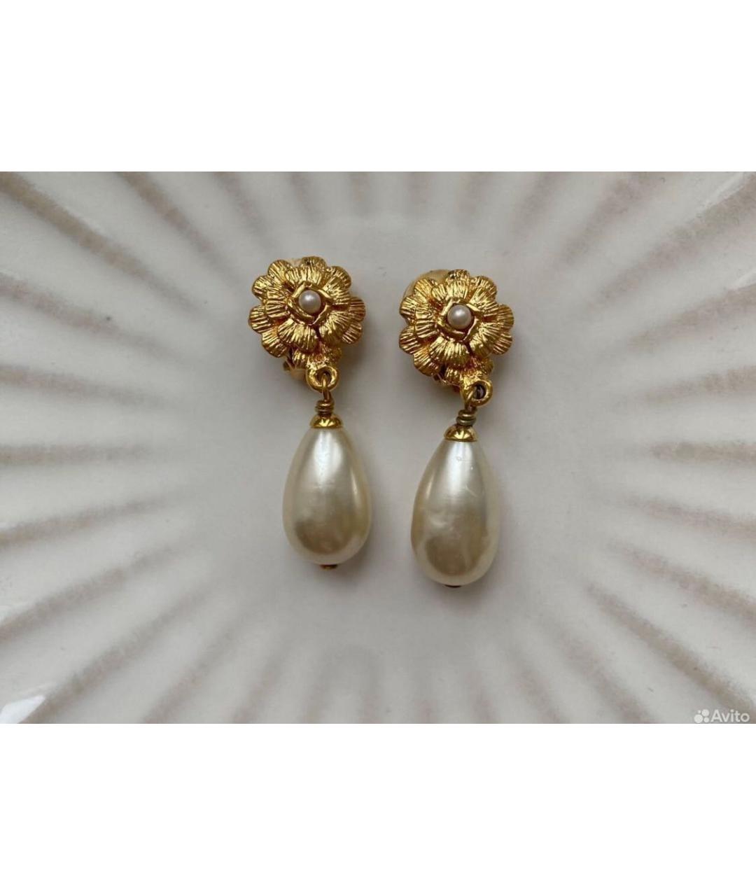 CHANEL Золотые металлические клипсы, фото 2