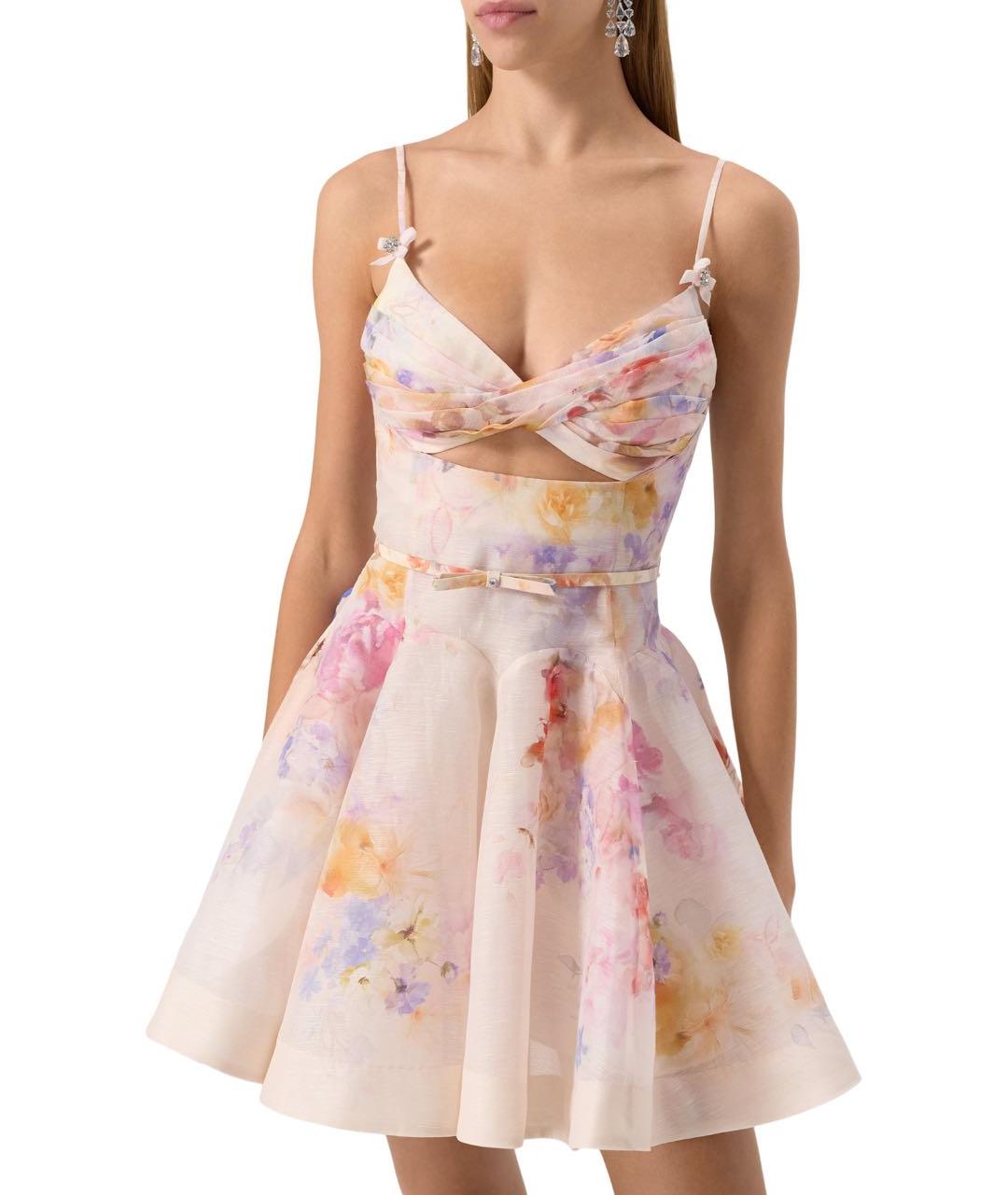 ZIMMERMANN Мульти шелковое коктейльное платье, фото 3