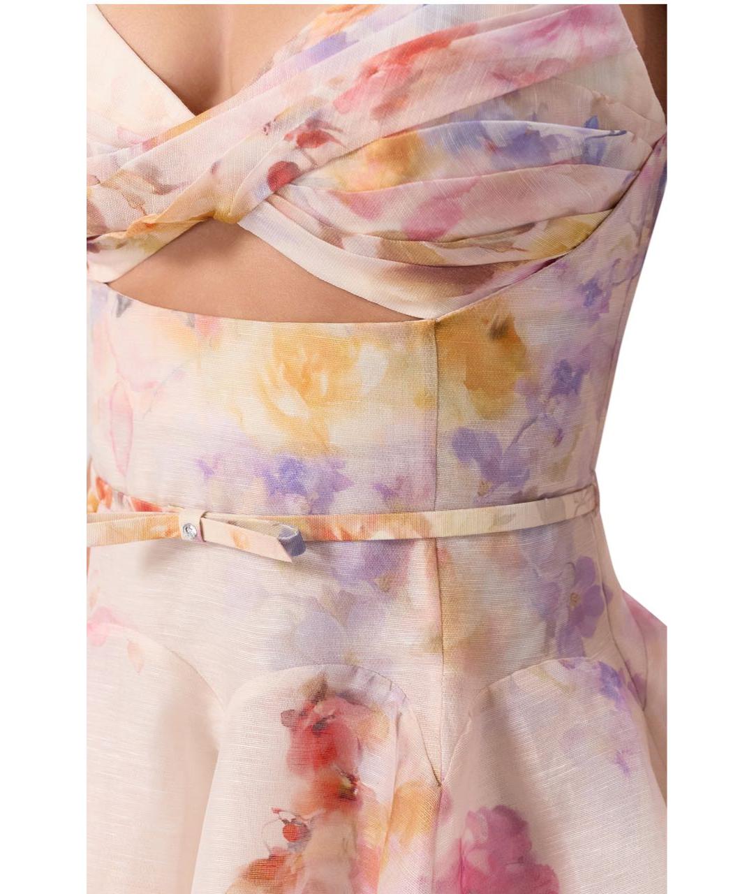 ZIMMERMANN Мульти шелковое коктейльное платье, фото 4