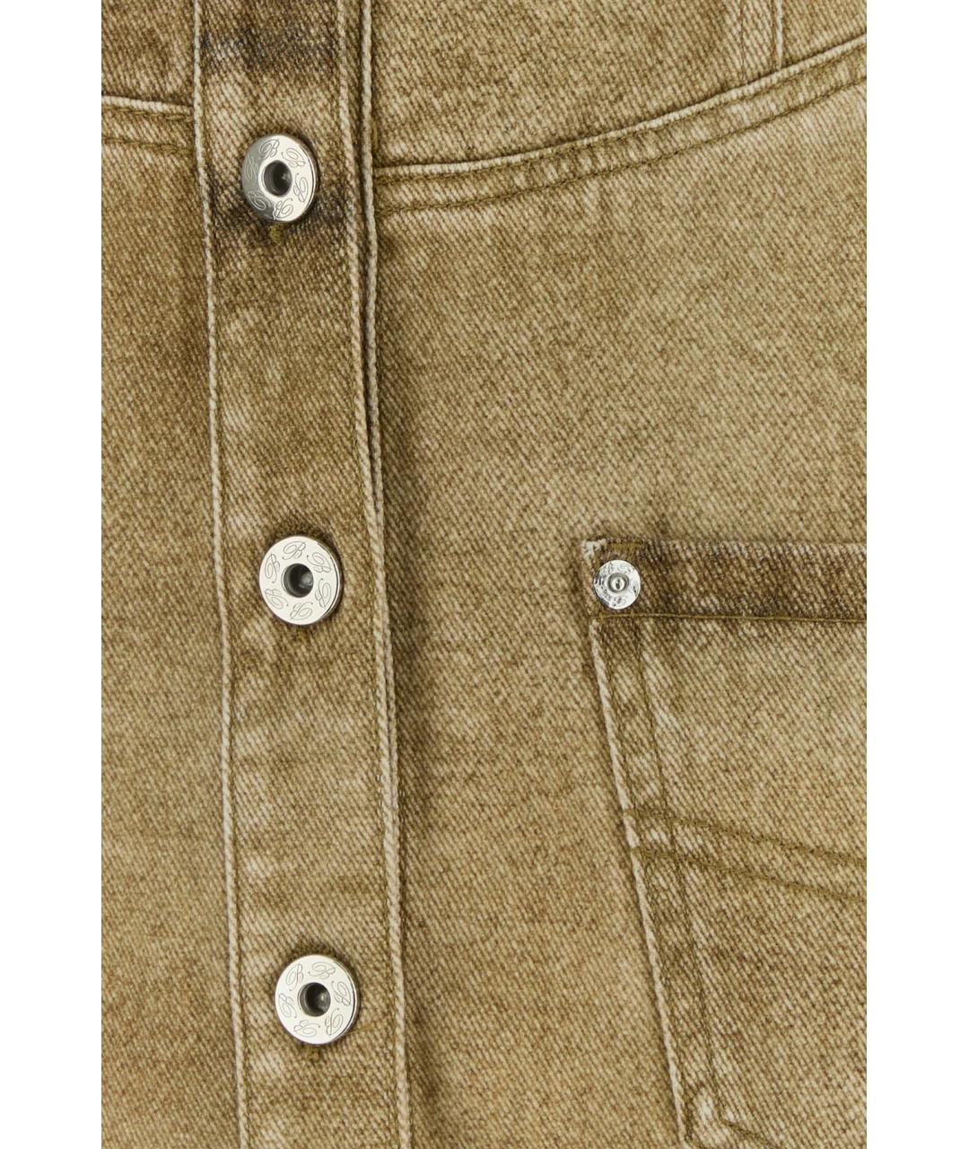 BLUMARINE Бежевое хлопковое повседневное платье, фото 3