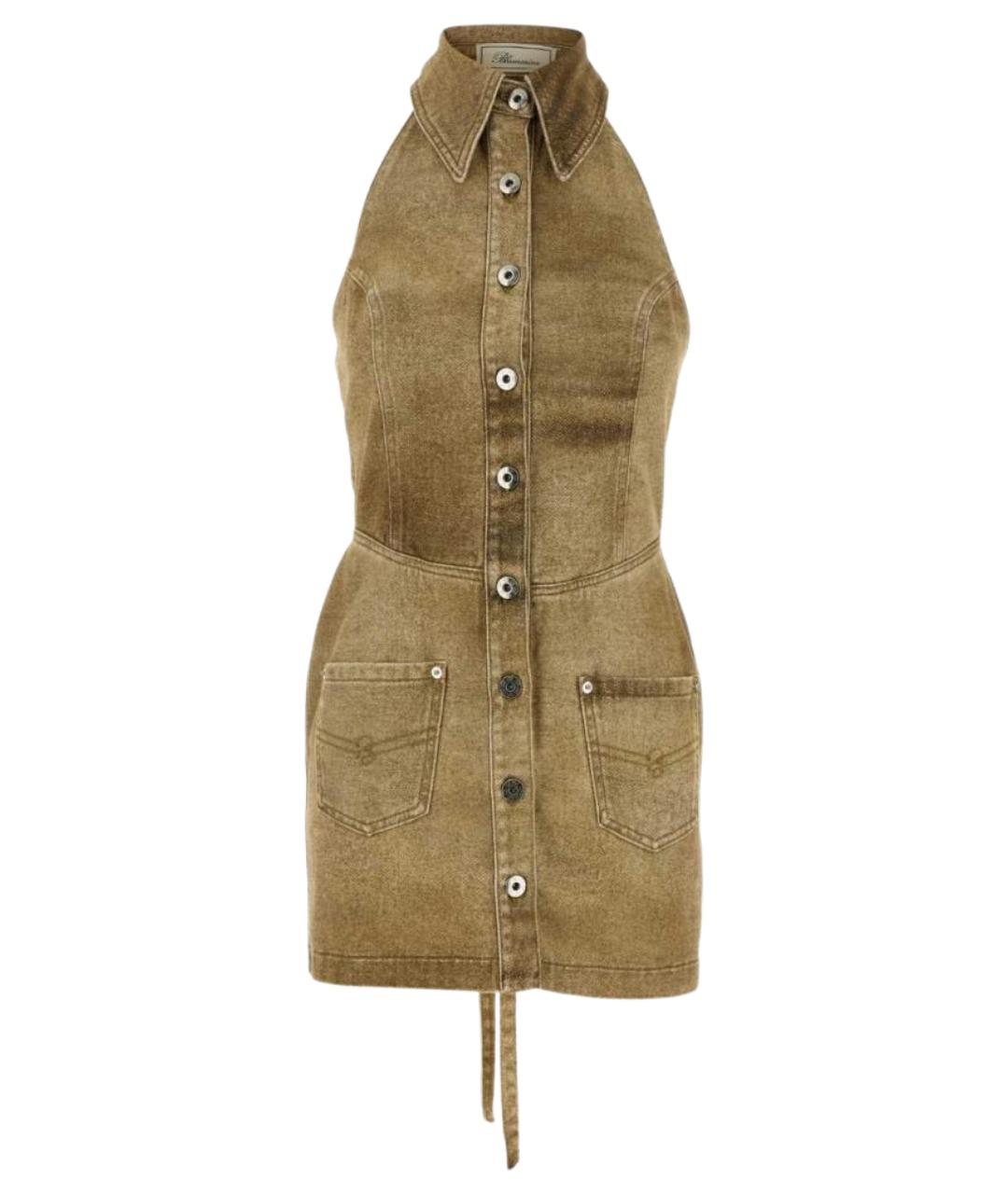 BLUMARINE Бежевое хлопковое повседневное платье, фото 1