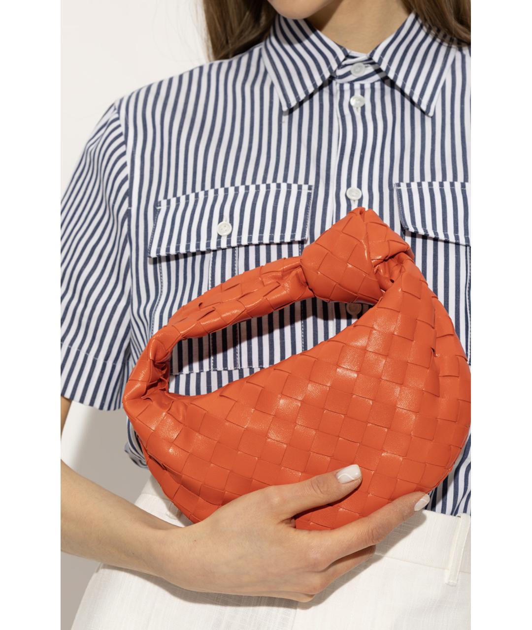 BOTTEGA VENETA Оранжевая кожаная сумка через плечо, фото 2