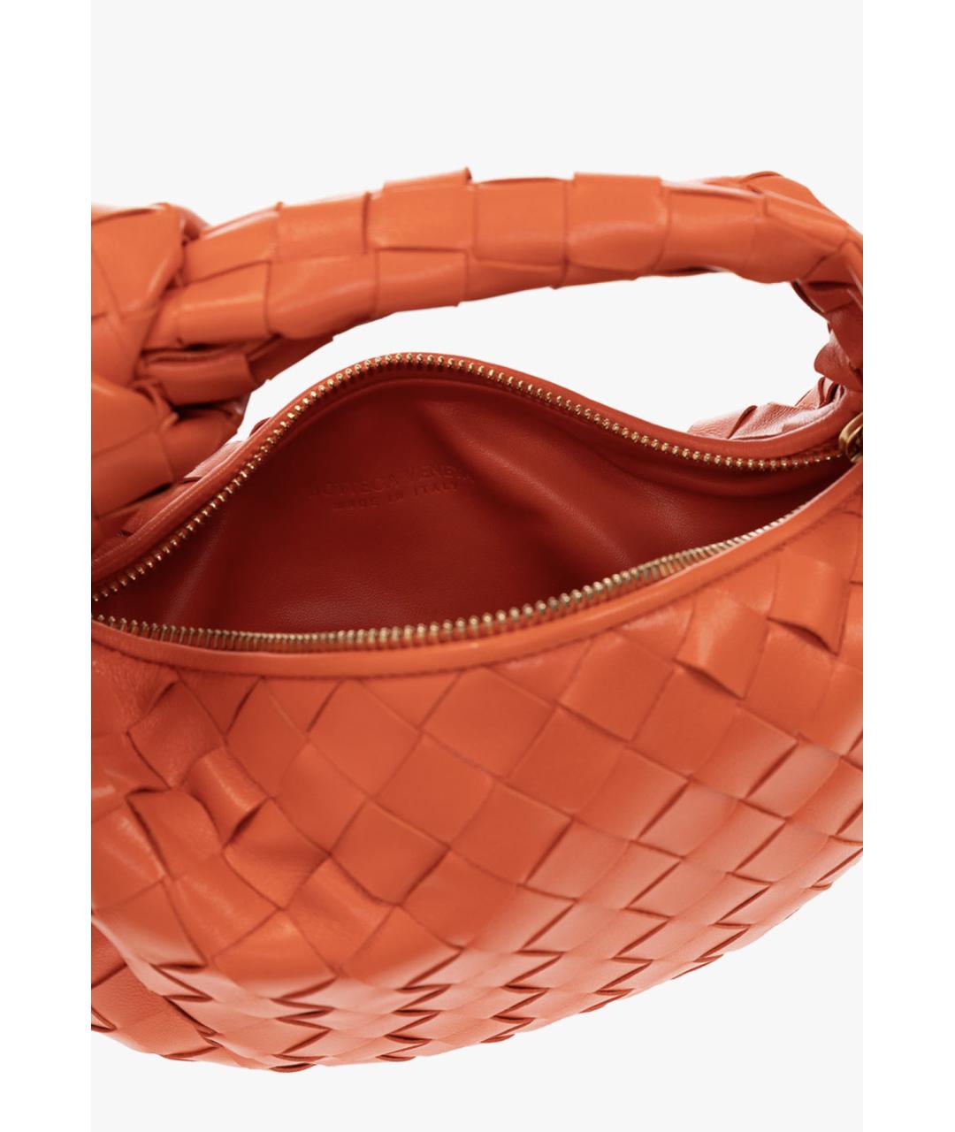BOTTEGA VENETA Оранжевая кожаная сумка через плечо, фото 5