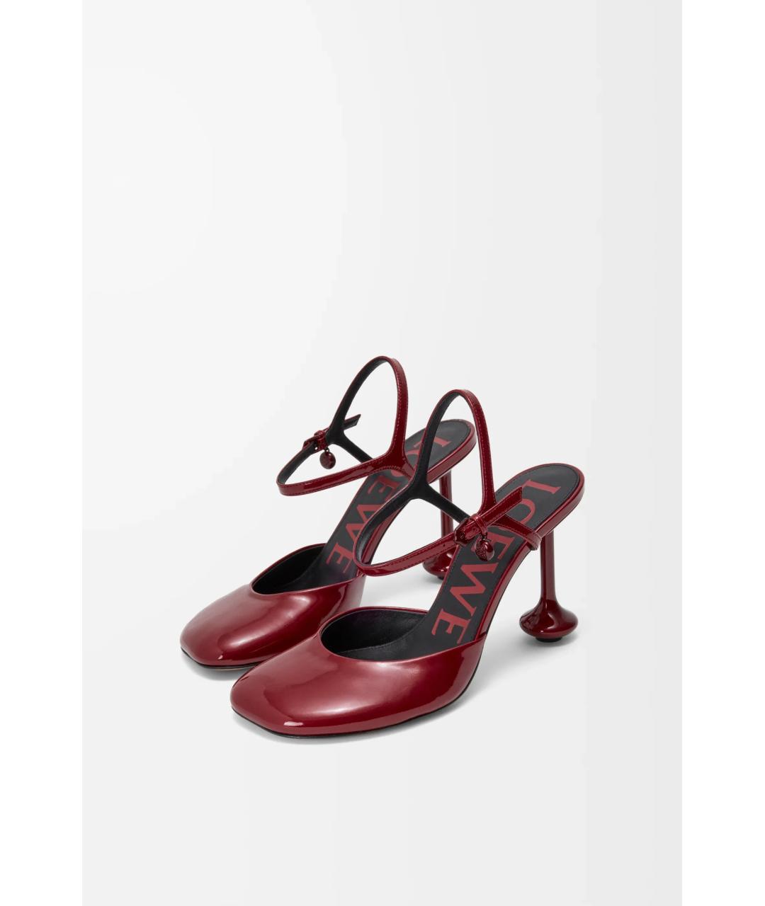 LOEWE Красные кожаные туфли, фото 3