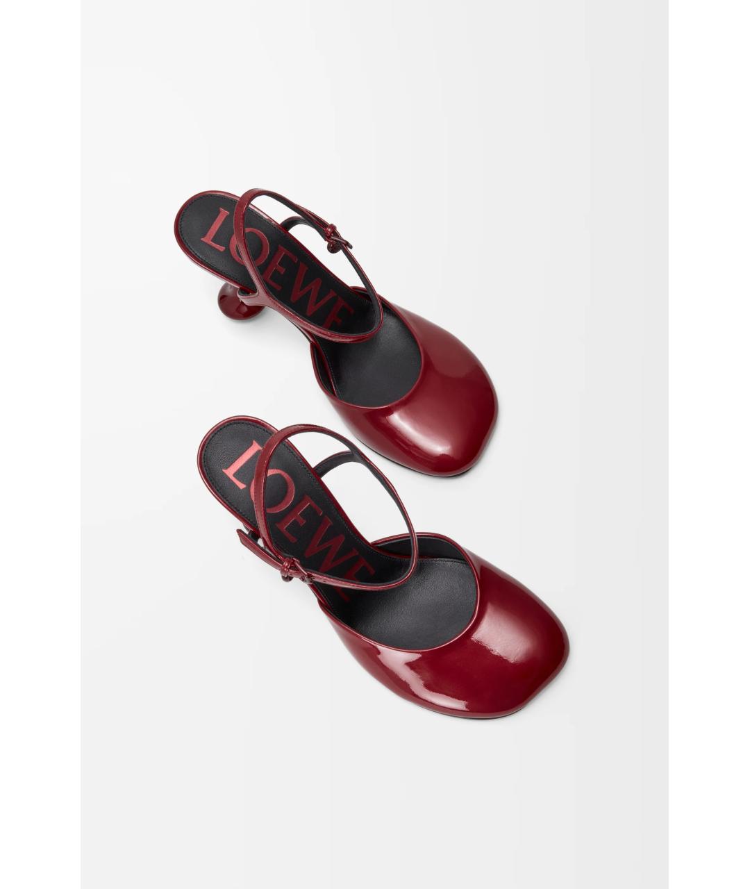 LOEWE Красные кожаные туфли, фото 5