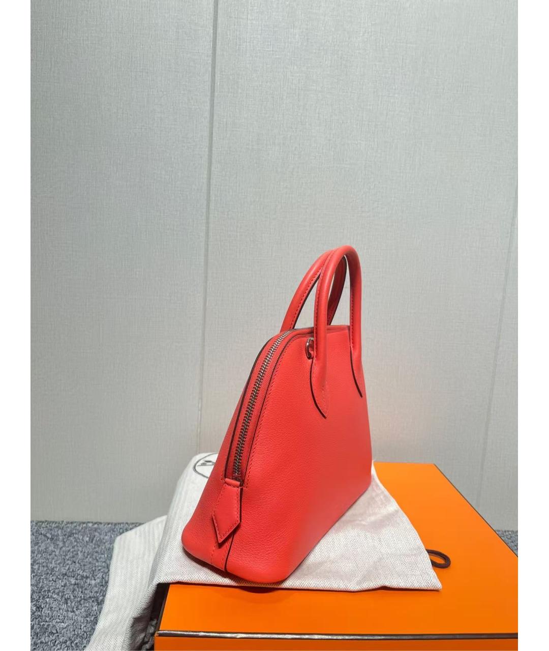 HERMES Красная сумка с короткими ручками, фото 4