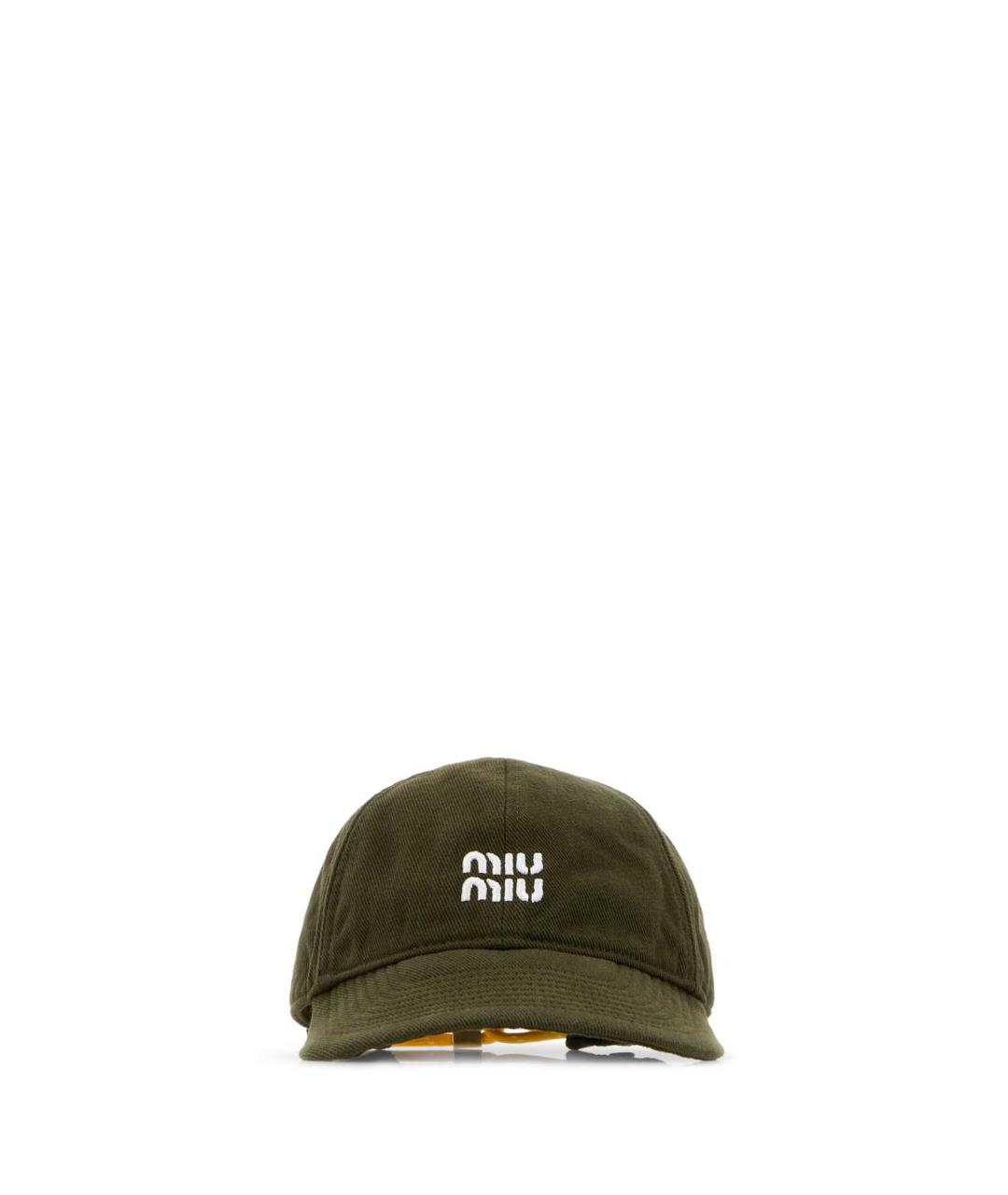 MIU MIU Зеленая хлопковая кепка, фото 1