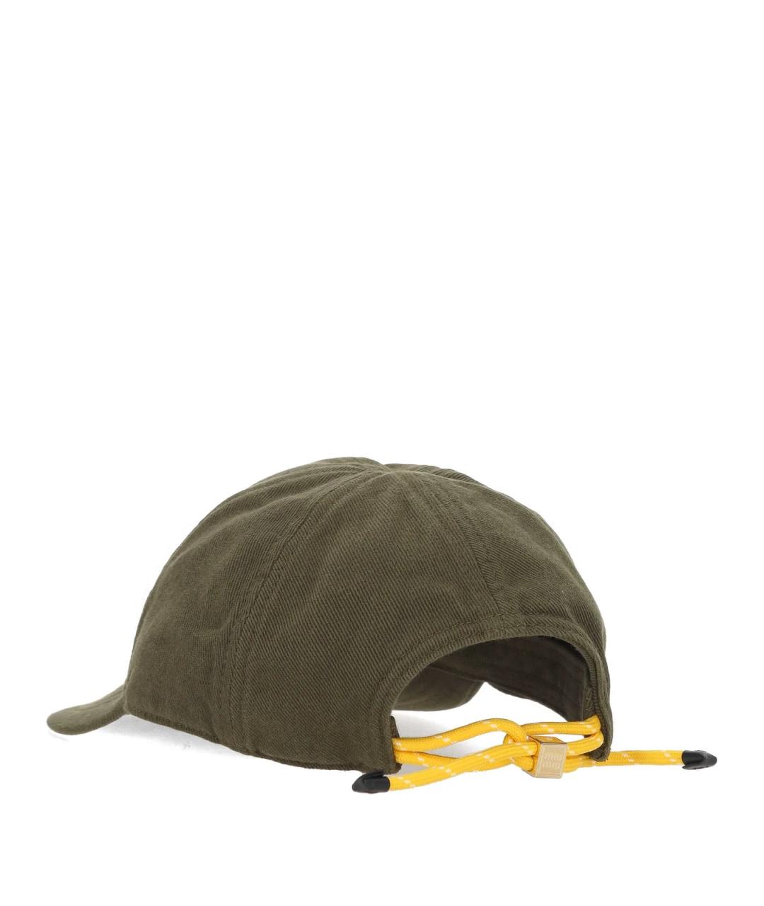 MIU MIU Зеленая хлопковая кепка, фото 3
