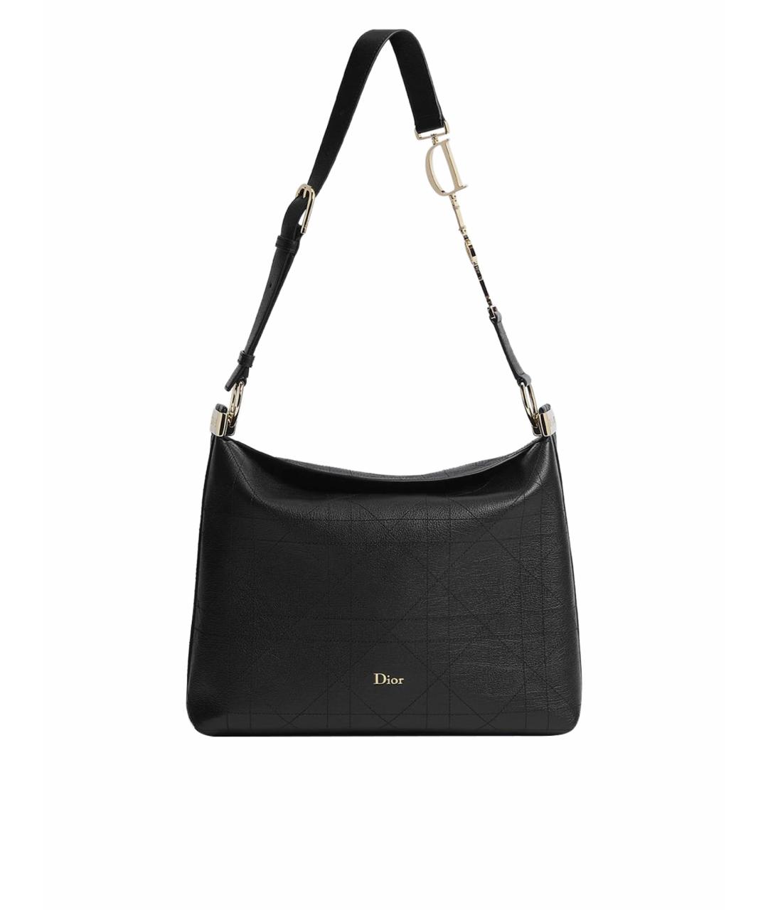 CHRISTIAN DIOR Черная кожаная сумка с короткими ручками, фото 1